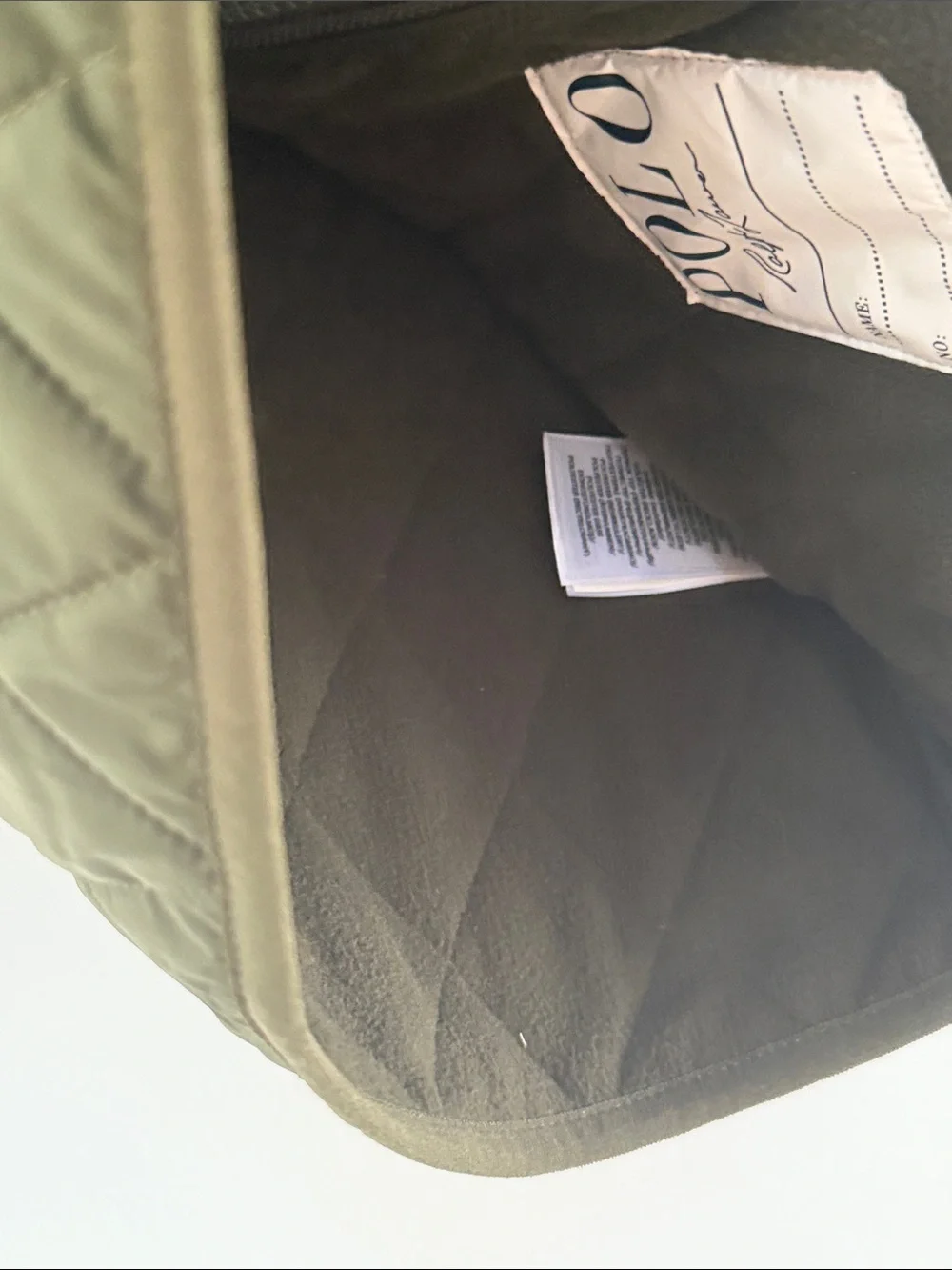 Ralph Lauren Kids Quilted Olive Vest with Orange Pony